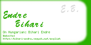 endre bihari business card